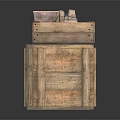 Stacked Wooden Crates With Clay Pots And Stones Inside Top Container