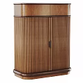 Warm Wood Entryway Side Cabinet With Vertical Slats And Modern Design