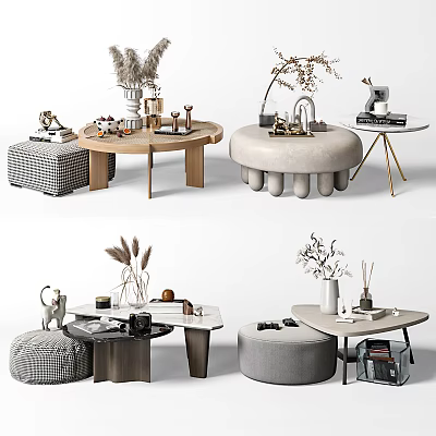 Nordic coffee table coffee table combination 3d model Nordic coffee table coffee table combination 3d model