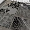 New Chinese Square Carpet Combo 3d model