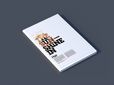 Vogue Fashion Magazine With White Cover Featuring Sunshine By Typography And Stylish Design 3d model