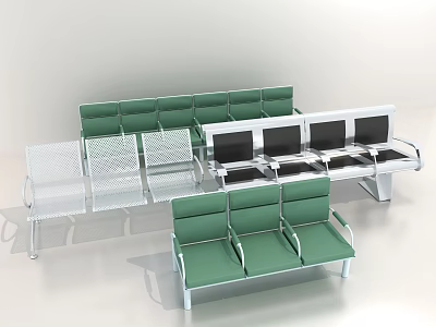 modern public chair public seat row chair 3d model