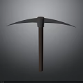 Pickaxe With Metal Head And Wooden Handle For Mining Or Construction
