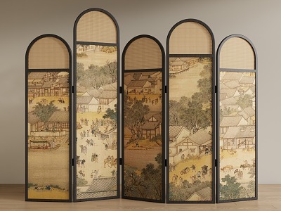 New Chinese Style Screen Middle Ancient Style Screen model