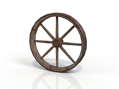 Vintage Car Wooden Wheel With Rustic Spokes For Classic Vehicle 3d model