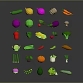Fresh Colorful Vegetables Collection With Carrot Broccoli Tomato And More In 3D Render