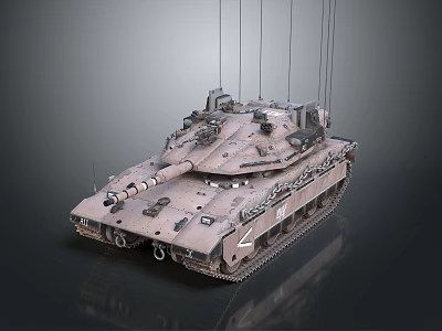 Modern Combat Military Tank With Camouflage Paint Tracks Cannon And Armored Equipment 3d model