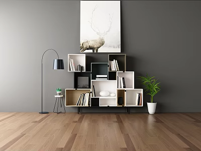 Modern Bookcase Leisure Chair 3d model