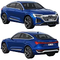 Blue Audi SUV Front And Rear Exterior Views 3d model