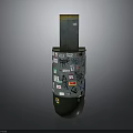 Green Cylindrical Decorative Vase With Various Stickers And Brown Top