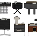 Middle-style bedside table side table 3d model