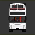 White Modern Double Decker Bus With Large Windows On Reflective Surface 3d model