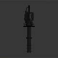 Multi Barrel Machine Gun With Metal Barrels And Mechanical Components Design 3d model