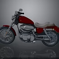 Shiny Red Cruiser Motorcycle With Brown Leather Seat Chrome Engine And Black Wheels