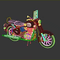 Vintage Black Motorcycle Featuring Classic Design Chrome Accents Rear Rack And Headlight