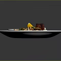 White Ceramic Dining Plate With Tacos Black Beans Lemon Grilled Meat And Rice