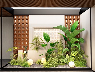 indoor plant landscaping plant pile micro landscape indoor landscaping 3d model