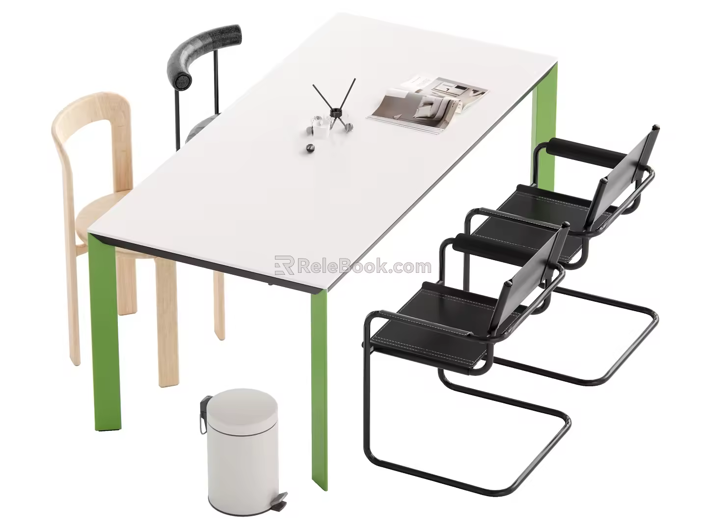 Modern Dining Table and Chair Combination 3d model