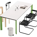 Modern Dining Table and Chair Combination 3d model