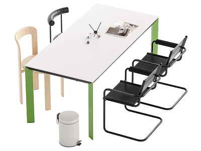 Modern Dining Table and Chair Combination 3d model