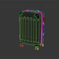 Modern Black Hard Shell Suitcase With Vertical Stripes Telescopic Handle And Wheels 3d model