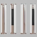 Four Modern Tower Air Cooler Fans With Copper And Transparent Sleek Design
