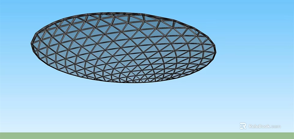 Black Mesh Structure Canopy with Blue Sky Background and Modern Outdoor Design 3d model