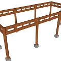 Traditional Ancient Architecture Wooden Structure With Columns Beams And Railing Design