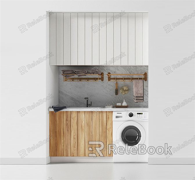 Modern washing machine cabinet laundry model