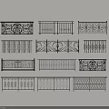 Various Decorative Iron Railings with Ornate Patterns and Classic Modern Designs