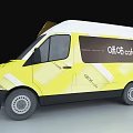 Choco Cake Food Truck with Yellow White Body Open Awning Serving Window and Menu Board
