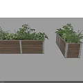 Decorative Wooden Planter Boxes With Lush Green Plants For Garden Decoration