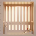 Decorative Lights In Arched Interior With Vertical Light Strips Warm Glow And Steps 3d model