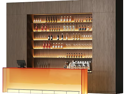Modern Business Equipment Bar Alcohol Cafe Restaurant Shelf 3d model