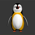 Adorable Penguin Stuffed Toy with Black White Yellow Body Red Beak and Soft Plush Feet