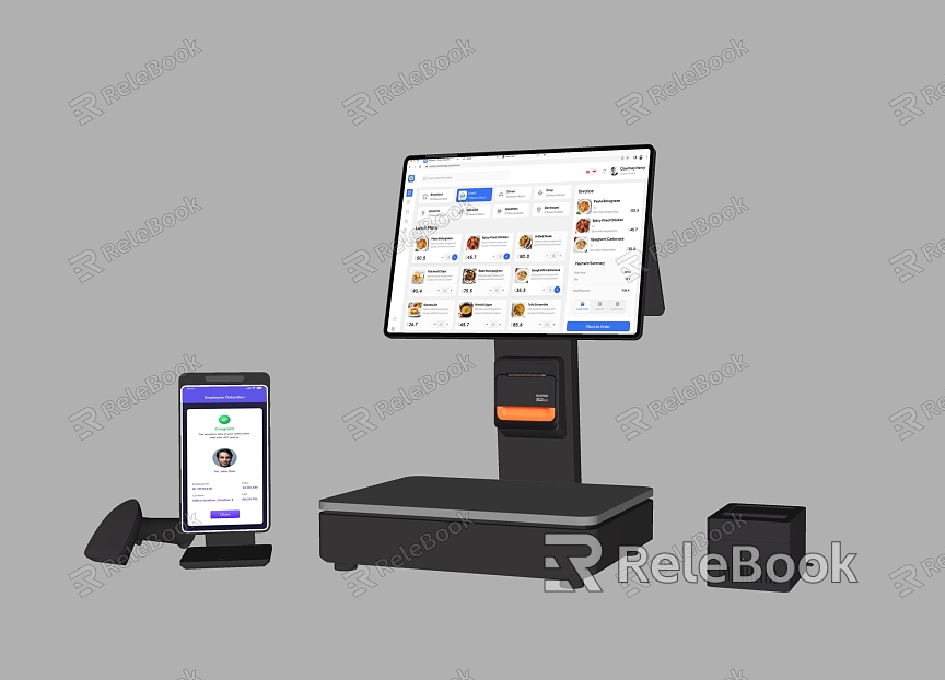 Modern Cash Register Cashier Cashier Screen Weighing Machine model