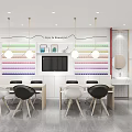 Elegant Modern Beauty Hair Salon Exterior With Glass Door Pink Chairs And Green Plants