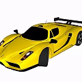 Yellow Sports Car With Race Inspired Rear Wing And Streamlined Aerodynamic Design