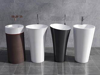 Modern wash basin floor type wash basin 3d model