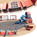 Outdoor Children's Playground Equipment With Circular Design Slides And Climbing Structures