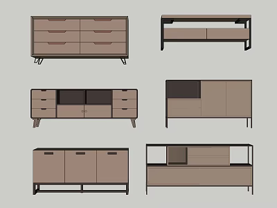 Modern Side Cabinet TV Cabinet Side Cabinet Combination 3d model