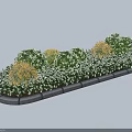 Colorful Garden Shrubs With Yellow Green Foliage Stone Edging And White Flowers