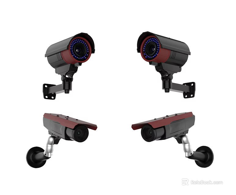 Projection Monitoring Surveillance Cameras With Different Designs For Security Use 3d model 