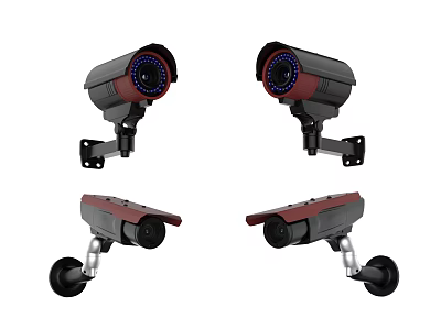 Projection Monitoring Surveillance Cameras With Different Designs For Security Use 3d model