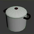 Durable Stainless Steel Cooking Pot With Lid And Black Handles For Kitchen Use
