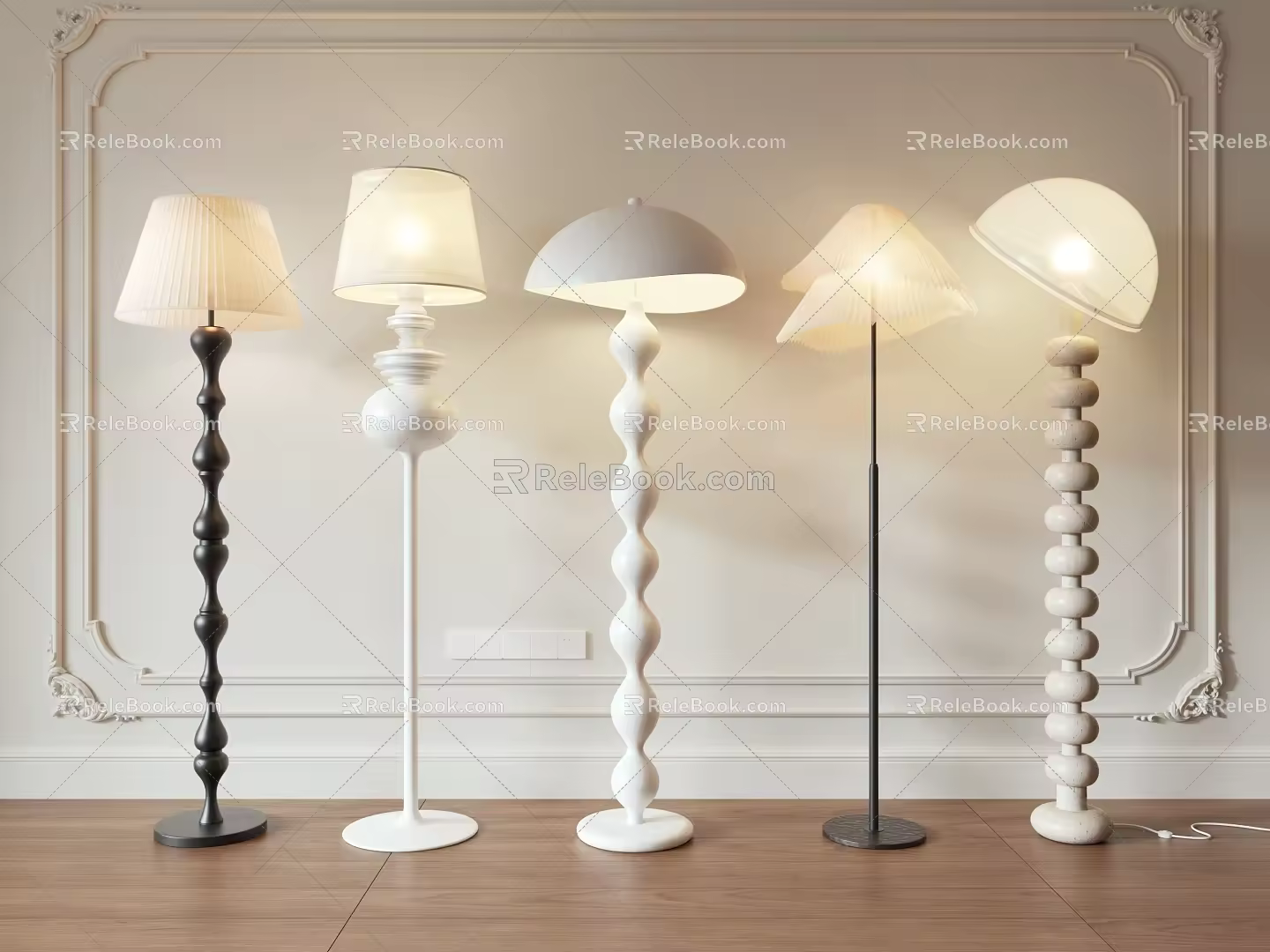 French Floor Lamp Retro Floor Lamp Cream Style Floor Lamp Cyber Celebre Floor Lamp Floor Lamp Combination 3d model
