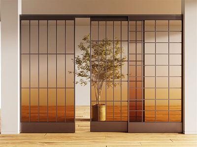 Modern sliding door gradient glass sliding door model