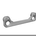 Solid White Structural Bracket Featuring Two Circular Holes And Mounting Ends