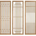 Wooden Partition Panels With Various Geometric Patterns And Modern Designs 3d model