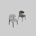 Modern Single Chair With Light Gray Fabric Upholstered Seat And Black Wooden Legs